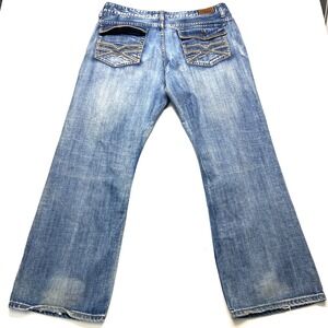 Urban Up Bootcut Jeans Men's 38 X 32 Blue Denim 100% Cotton 5-Pockets Zip Fly